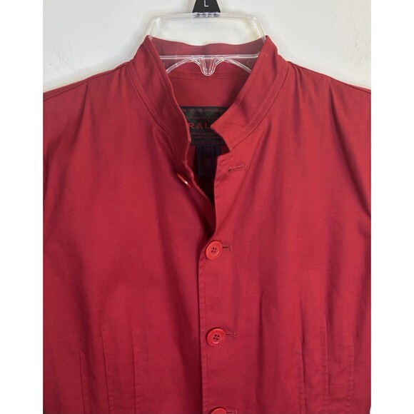 RALPH LAUREN Vintage Red Button Front Jacket Women 4 Long Sleeve Peplum Cotton - Picture 6 of 12